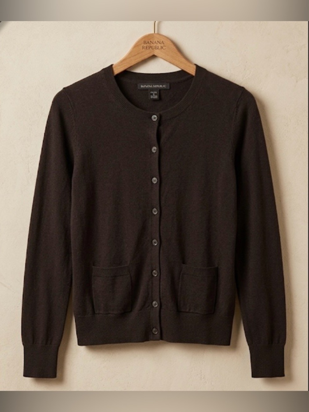 Banana Republic Black Pima Cotton Cashmere Cardigan Petite Small